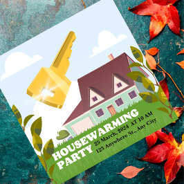 Brun Modern Houseuppvärmningspartiets inbjudan