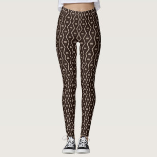 Brun Modern mudcloth-utskrift Leggings