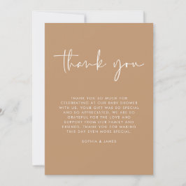 Brun modern Neutral Baby Shower-Tack för könsmogen Inbjudningar