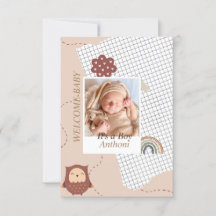 Brun Modern Välkomstbabyduschinbjudan