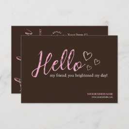 Brun Modernt Skript QR-kod, Tack Affärsverksamhet Tilläggskort