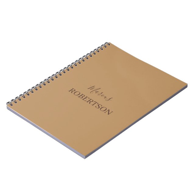 Brun monogram kalligrafi minimalistisk professione anteckningsbok (Vänstra Sidan)