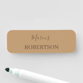 Brun monogram kalligrafi minimalistisk professione namnbricka