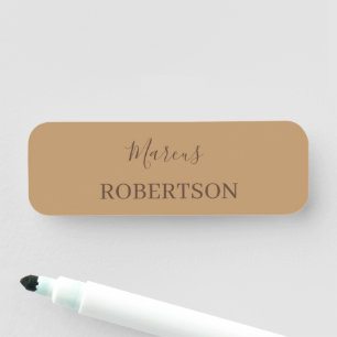 Brun monogram kalligrafi minimalistisk professione namnbricka