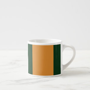 Brun, mörk grönt och vit rand espressomugg