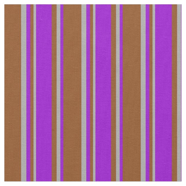 Brun, Mörk Violet och Mörk Grått Färgad Mönster Tyg (Närbild)