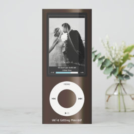 Brun MP3-musikspelare Bröllop Inbjudningar