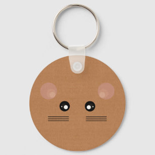 Brun mus Keychain Nyckelring