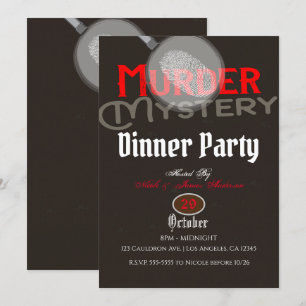 Brun Mysterie Middag Mord Dinner Inbjudningar