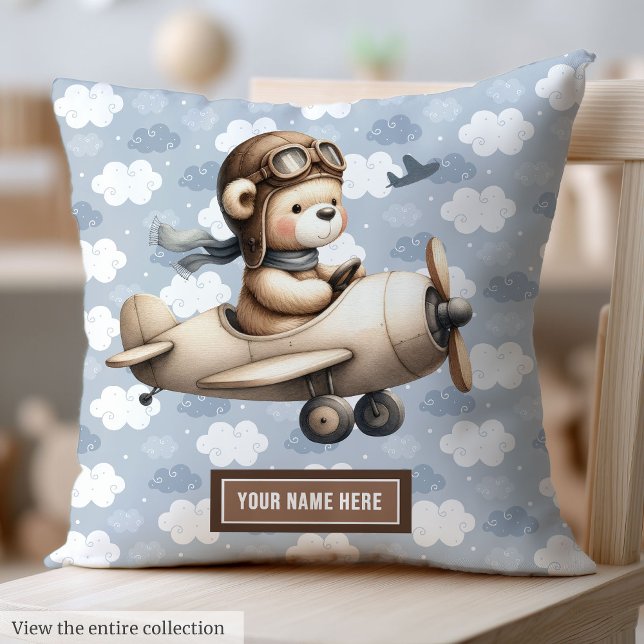 Brun Nalle Baby Shower Pillow Gift Idea Kudde ( Brown Teddy Bear Baby Shower Pillow Gift Idea)