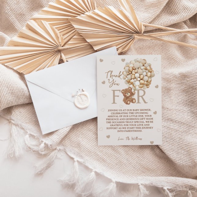 Brun Nalle Bubblor Babyskor Tack Kort (Skapare uppladdad)