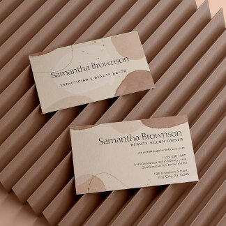 Brun Neutral Beige Rodnad Geometrisk Sten Visitkort