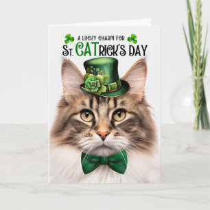 Brun norsk skogsklass Saint CATricks dag Helgkort