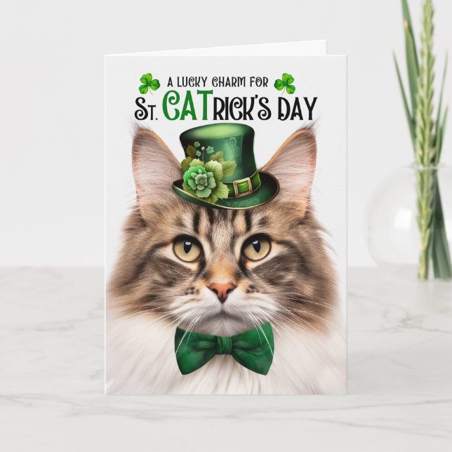 Brun norsk skogsklass Saint CATricks dag Helgkort (Framsida)