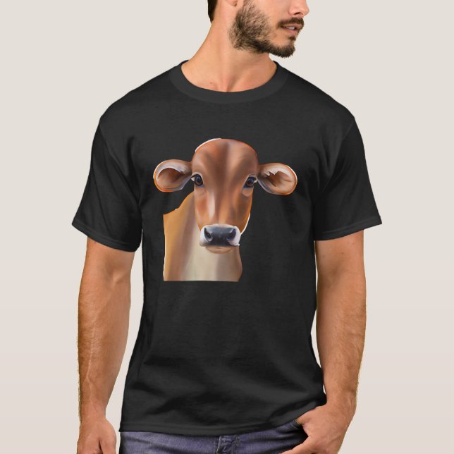 Brun Nötkreatur Kow Pullover Hoodie_1 T Shirt (Framsida)