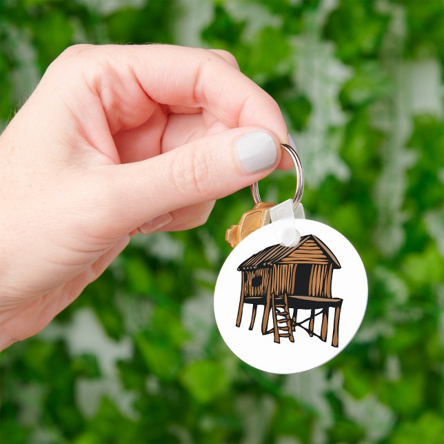 Brun nyckelkedja för tunt hus nyckelring (Skapare uppladdad)