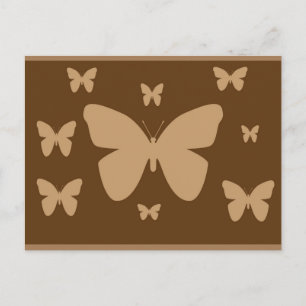 Brun- och Beige Butterfly-vykort Vykort