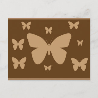 Brun- och Beige Butterfly-vykort Vykort