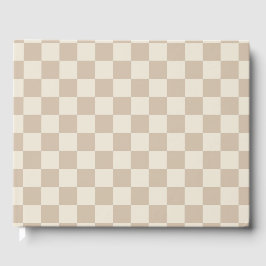 Brun och Beige Checkerboard Gästböcker