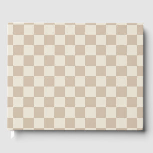 Brun och Beige Checkerboard Gästböcker