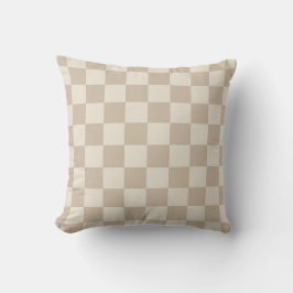 Brun och Beige Checkerboard Kudde