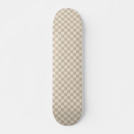 Brun och Beige Checkerboard Mini Skateboard Bräda 18,5 Cm