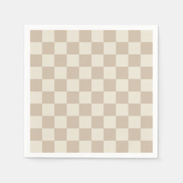 Brun och Beige Checkerboard Pappersservett