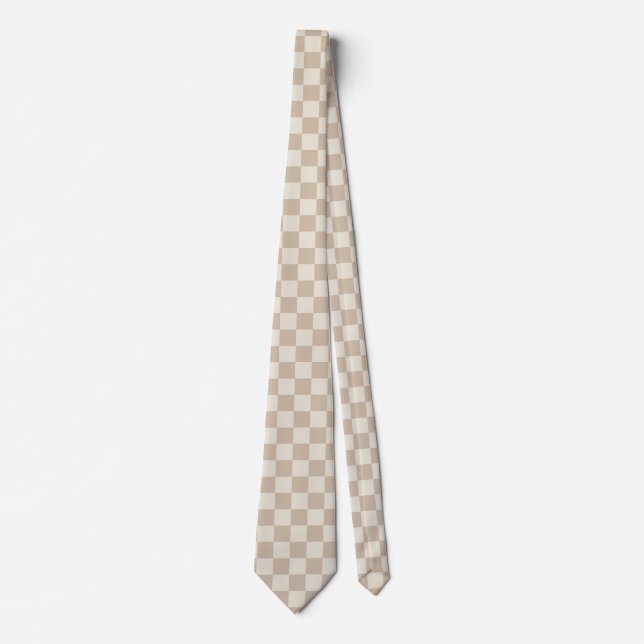Brun och Beige Checkerboard Slips (Framsida)