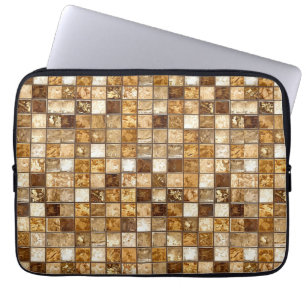 Brun och beige mosaikplattor vägg laptop fodral