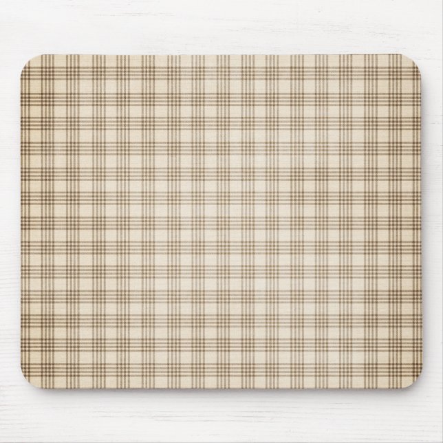 Brun och beige pläd musmatta (Framsidan)