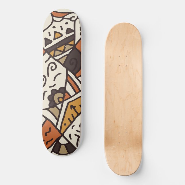 Brun och Beige Skateboard Deck- Skateboard (Framsida)