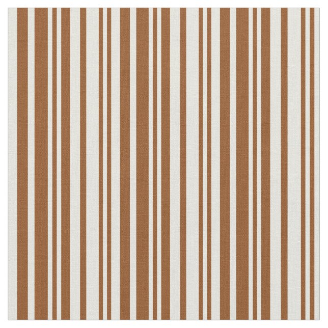Brun och Beige Stripe/LUNDA Mönster Tyg (Närbild)