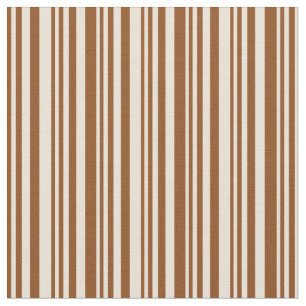 Brun och Bisque Stripe/LUNDA Mönster Tyg