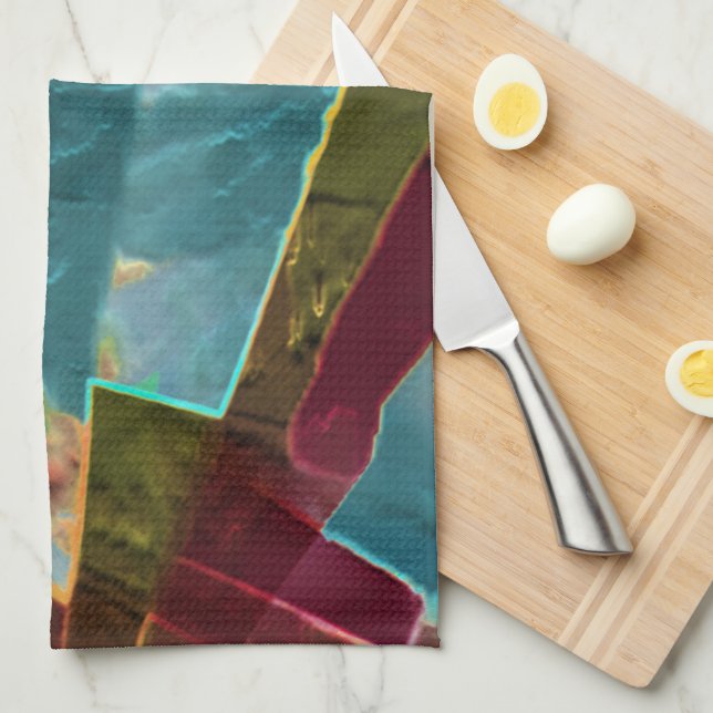 Brun och blå prickad tittar vax kökshandduk (Vikt i Fjärdedel)