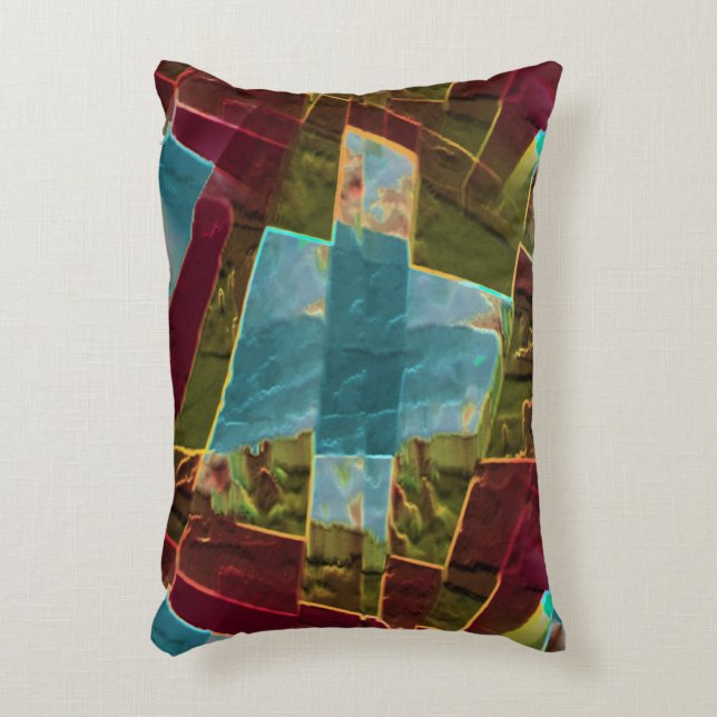 Brun och blå prickad tittar vax prydnadskudde (Framsidan(Vertikal))