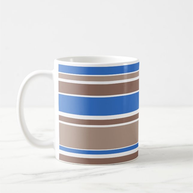 Brun och blå rand kaffemugg (Vänster)