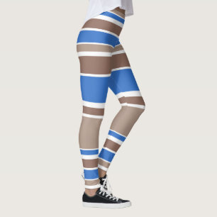 Brun och blå rand leggings
