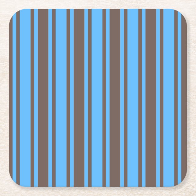 Brun och blå rand underlägg papper kvadrat (Framsidan)