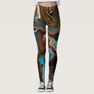 Brun och blå vindrutetorg leggings
