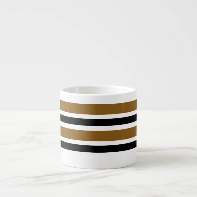 Brun och Black Stripe Mugg Espressomugg (Framsidan)