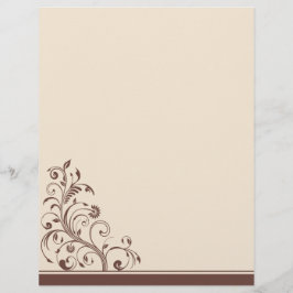 Brun och Cream Blommigt Bröllop Stationery