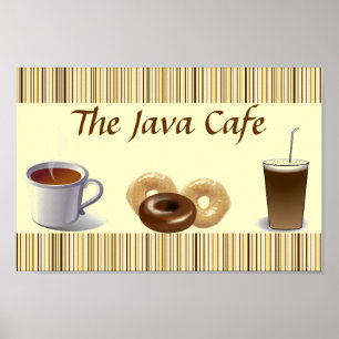 Brun och Cream Stripe Kitchen Poster