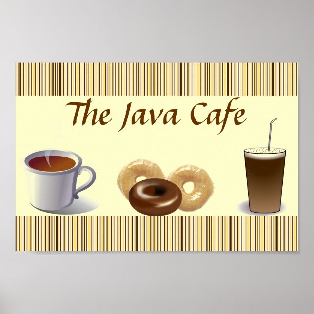 Brun och Cream Stripe Kitchen Poster (Framsidan)