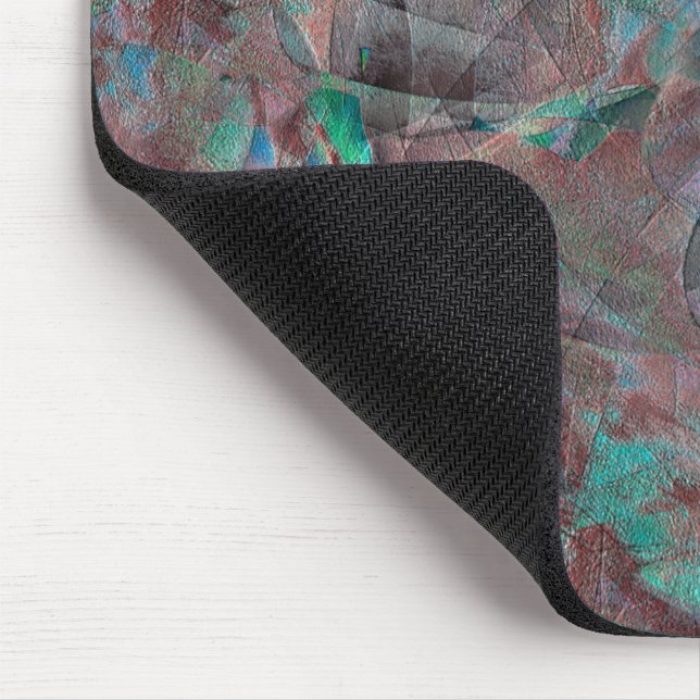 Brun- och cyanskuddar på ofärdiga väggplåster musmatta (Hörn)