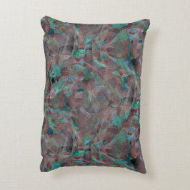 Brun- och cyanskuddar på ofärdiga väggplåster prydnadskudde