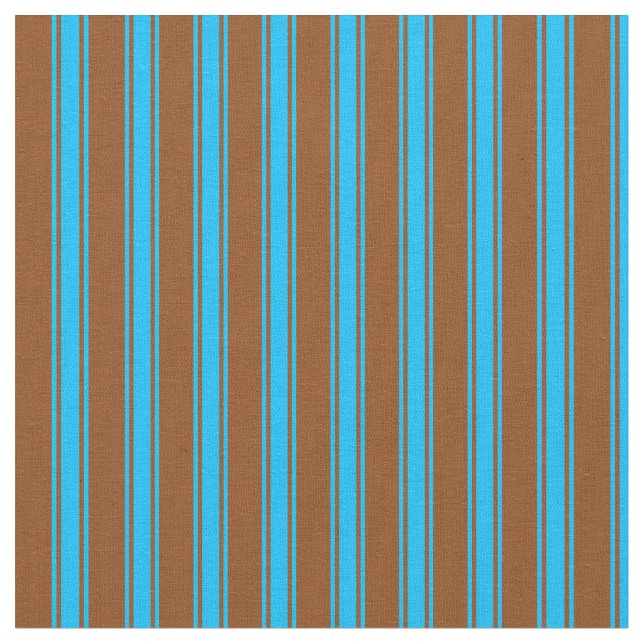 Brun och djup Himlar Blue Färgad Rand Tyg (Närbild)