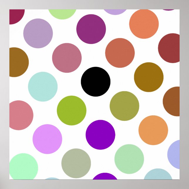 Brun och Grönt färgade punkter Poster (Framsidan)