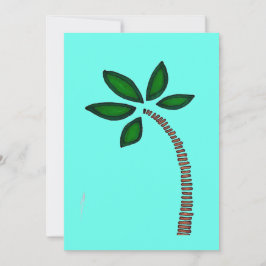 Brun och grönt handflatan träd teckning julkort