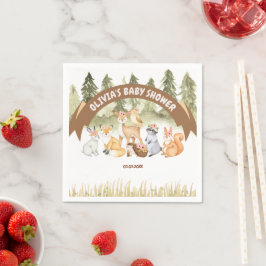 Brun och Grönt Woodland Animals Babyskor Pappersservett