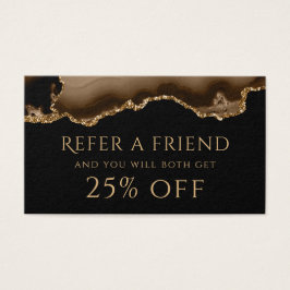 Brun och guld-agate-referenskort visitkort